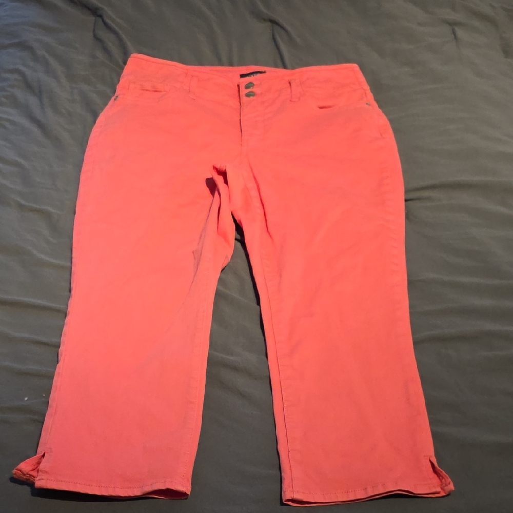 NYDJ Women's Vibrant Coral Ankle Jeans